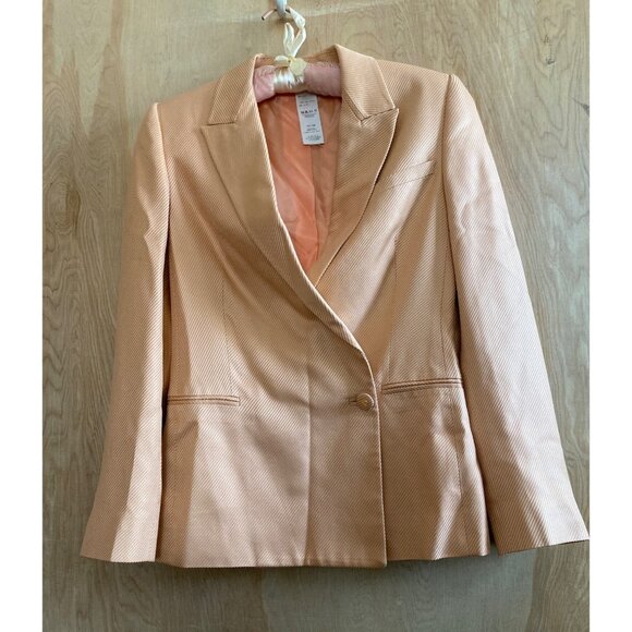 Gianni Versace Couture Silk Blazer Peach Sz 38 Made in Italy Vintage 90s - Picture 1 of 16